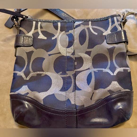 Coach Signature Vintage Chain bag F19820. Rare purple crossbody. - Picture 3 of 11